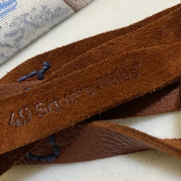 49 Square Mile,Brown Leather belt with Brass Clip 49 Square Mile,Brown Leather belt with Brass Clip main image 2